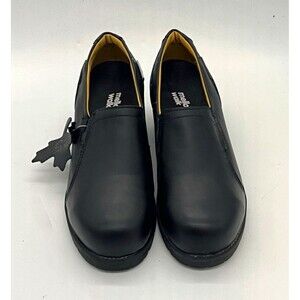 Mellow Walk Black Leather Loafer Slip-On Round Toe Womens 6.5D